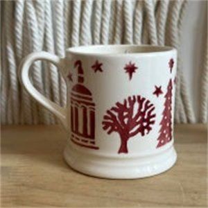 Mini mug, small cup with candle, Christmas Town, England
